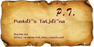 Puskás Tatjána névjegykártya